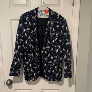 Jack and Jones Men’s Bird Patterned Blazer